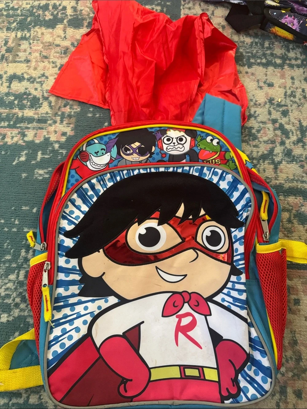 Kids Superhero Character Backpack – Red, Blue & Yellow